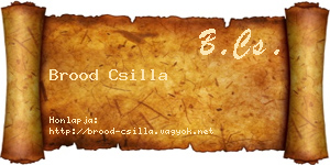 Brood Csilla névjegykártya